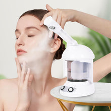 Load image into Gallery viewer, Vapeur Visage Vaporisateur Sauna Spa Facial Chaude Nano Ionique, Visage Steamer Humidificateur Appareil Outils Nettoyage Pores blanc