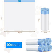 Load image into Gallery viewer, Cat Litter Box Bags with Drawstrings, Bin Bags with Carry Handle, Self-Cleaning Cat Litter Box, Rubbish Bags, Scratch-Resistant for Pets, Cats, Dogs, Poop Cat Litter, 6 Rolls/90 Pieces