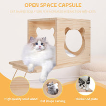 Load image into Gallery viewer, Climbing Wall Cat Set - 5-Piece Wall Shelves, Sturdy Wooden Climber, Wall Park with Cat House, Cat Bridge, Cat Tree, Cat Wall Shelves, Cat Wall Furniture Set