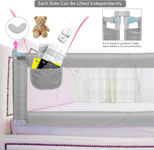 Load image into Gallery viewer, Bed Rail, 180 cm/200 cm, Children's Bed Rail, Foldable Bed Guard for Children, Bedroom Accessories for Boys and Girls (Grey, 180 cm)