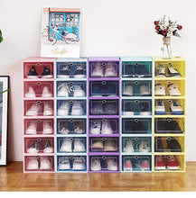 Load image into Gallery viewer, Plastic transparent flip-top shoe box shoe cabinet multi-purpose storage home desktop storage cosmetics organiser