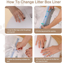 Load image into Gallery viewer, Cat Litter Box Bags with Drawstrings, Bin Bags with Carry Handle, Self-Cleaning Cat Litter Box, Rubbish Bags, Scratch-Resistant for Pets, Cats, Dogs, Poop Cat Litter, 6 Rolls/90 Pieces