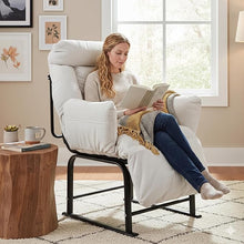 Load image into Gallery viewer, Fauteuil Relax, Dossier Inclinable 90°-180°, Cadre en Métal, Jusqu’à 150kg, pour Chambre d' Enfant Chambre à Coucher Salon Balcon