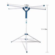 Load image into Gallery viewer, Étendoir Linge Séchoir à Linge avec Quatre Barres Barre de séchage Rétractable Pliable inoxydables Hauteur réglable Suspensions sans Montage