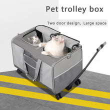 Load image into Gallery viewer, Sac de Transport pour Chien/Chat à Roulettes pour Animaux de Compagnie Chiens, Chats,Trolley et Chariot de Voyage avec Poignée au Manche Télescopique et Poches Rangement