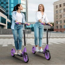 Load image into Gallery viewer, Scooter, Foldable Stunt Scooter up to 150 kg, Height Adjustable City Scooter with Support Bar, Kick Scooter Fun Scooter for Adults/Children/Teenagers/Boys, Purple, 76 cm - 104 cm