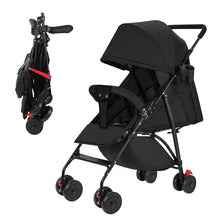 Load image into Gallery viewer, Pushchair, Children's Buggy, Folding with One Hand, Children's Buggy with Reclining Function, Footrests, Breathable Nets and Awnings, Backrest with Hard Cushion, Rear Wheel with Foot Brake