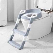 Load image into Gallery viewer, Toilet Seat Children's Toilet Trainer with Stairs and Handles Foldable Children's Toilet Seat Potty Trainer Height Adjustable for Children from 2-7 Years