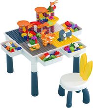 Load image into Gallery viewer, 7-in-1 Children's Table, Children's Table & Chair Set, Building Block Table, Multifunctional Activity Table, Learning Toy for Child Development, Double-Sided Table Top (with 300 Play Blocks)