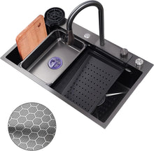 Load image into Gallery viewer, Évier de Cuisine,Evier Inox Professionnel 304 noir,Ensemble dÉvier Domestique,Intégré avec Robinet Amovible