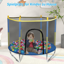 Load image into Gallery viewer, Children's Trampoline 140 cm with Safety Net Indoor and Outdoor Children's Avalanche Trampoline Robust Jumping Mat Round Garden Trampoline with Edge Cover with Ladder Load Capacity 220 kg