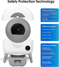 Load image into Gallery viewer, 76L Litiere Chat Autonettoyante, Bac à Litière Autonettoyant pour Chat, Ultra Sûr/Contrôlé par APP/Désodorisant, avec Sac Poubelle