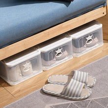 Load image into Gallery viewer, Cajas de Zapatos Plástico Plegable Paquete de 4 Cajas de Almacenaje Organizadores para Zapatos Transparentes Apilable Impermeable 33 * 26.5 * 17.5CM