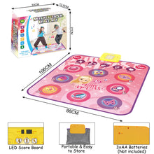 Load image into Gallery viewer, Dance Mat Toy, 3 Challenge Modes Touch Mat Play with LED Display, Musical Dance Mat Game for 3 4 5 6 7 8 Years Girls Boys