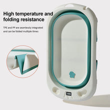 Load image into Gallery viewer, Baignoire Bébé Pliable Détection de Température Bassin de Douche Portable avec Coussin pour Bébés de 0 à 6 Ans Antidérapante