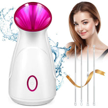 Load image into Gallery viewer, 3-in-1 Nano-Ion Facial Steamer with Precise Temperature Control, 30 Minutes Steam Time, Humidifier, Clogged Pores, Blackheads, Spa Quality, 5 Pieces