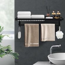 Load image into Gallery viewer, Towel Rail No Drilling, Self-Adhesive Towel Rail 59 cm Towel Rail, Towel Rail with 2 Hooks, 304 Stainless Steel, Wall Wall Shelf, Suitable for Bathroom, Kitchen, Bath Towel Holder