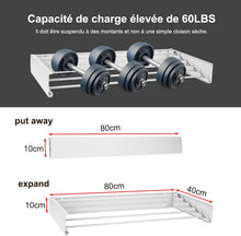 Load image into Gallery viewer, Séchoir à Linge Mural, Étendoir à Linge Rétractable, Séchoir à Linge Pliable pour Intérieur et Extérieur, Economiseur d'espace Design Compact et Élégant