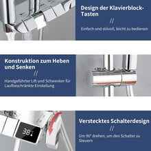 Load image into Gallery viewer, Shower Set with Fitting, Stainless Steel Shower System, 27.5 cm Rain Shower, with LED Temperature Display, 3 Jet Types Shower Head, Shower Fitting, Complete Set without Thermostat