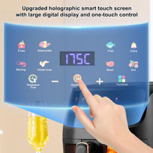 Load image into Gallery viewer, Friggitrice senza olio 5L Friggitrice ad aria 1400 W Temperatura regolabile 80-200 °C, Finestra, Display LED Touch Colore, 8 modalità, Timer