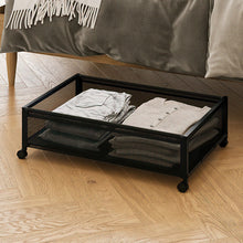 Load image into Gallery viewer, Underbed Storage Box with Wheels Lid, Metal Underbed Storage Box for Clothes, Toys, Shoes, Books, Bedroom