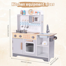 Load image into Gallery viewer, Children's Kitchen for Children Food and Cookware Accessories Children's Kitchen Wooden Chef Pretend Playset for Toddlers with Real Light and Sounds