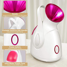 Load image into Gallery viewer, 3-in-1 Nano-Ion Facial Steamer with Precise Temperature Control, 30 Minutes Steam Time, Humidifier, Clogged Pores, Blackheads, Spa Quality, 5 Pieces