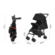 Load image into Gallery viewer, Pushchair, Children's Buggy, Folding with One Hand, Children's Buggy with Reclining Function, Footrests, Breathable Nets and Awnings, Backrest with Hard Cushion, Rear Wheel with Foot Brake