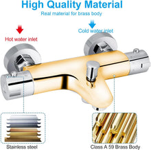 Load image into Gallery viewer, Mitigeur Thermostatique de Douche 1/2 3/4" Mitigeur Thermostatique Robinet Douche Mural Robinet thermostat Chromé Robinet Mélangeur thermostatique pour Salle de Bain