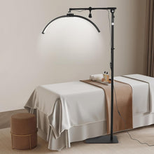 Load image into Gallery viewer, Lámpara Pestañas Media Luna de Pie con Soporte Teléfono, Lampara para Extensiones de Pestañas, Luz de Anillo de Belleza LED Regulable para Salón de Belleza Cuidado de Piel Tatuaje