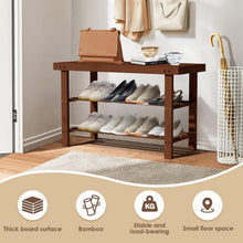 Load image into Gallery viewer, Banco Zapatero con Asiento, Banco Zapatero de bambú, Estable y Robusto, Capacidad de 100 kg para Entrada/Dormitorio/Sala/Balcón