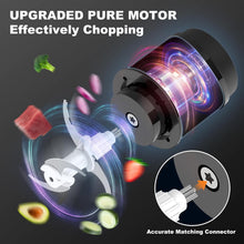 Load image into Gallery viewer, Electric Kitchen Chopper with 2L Glass Container & 2L Stainless Steel Bowl, 2 Sets of Stainless Steel Blades, Chopper Meat Cutter Mixer Grinder for Meat Onion
