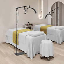 Load image into Gallery viewer, Lámpara Pestañas Media Luna de Pie con Soporte Teléfono, Lampara para Extensiones de Pestañas, Luz de Anillo de Belleza LED Regulable para Salón de Belleza Cuidado de Piel Tatuaje