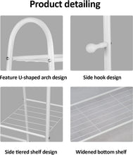 Load image into Gallery viewer, Percheros Burro para Dormitorio, Perchero de Pie con 4 Estantes Laterales, Armario Abierto de Metal para Colgar Ropa, 132 x 41 x 150 CM