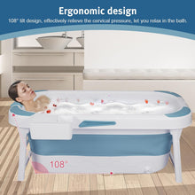 Load image into Gallery viewer, Baignoire pliable pour adulte,Avec couvercle amovible et rouleaux de massage,Baignoire pliante portable à poser
