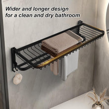Load image into Gallery viewer, Towel Rail No Drilling, Self-Adhesive Towel Rail 59 cm Towel Rail, Towel Rail with 2 Hooks, 304 Stainless Steel, Wall Wall Shelf, Suitable for Bathroom, Kitchen, Bath Towel Holder