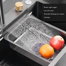 Load image into Gallery viewer, Kitchen Sink 304 Stainless Steel Waterfall Sink Home Sink Vegetable Basin Single Sink Workstation Kitchen Sink with Pull-Out Tap Pressure Standing Mug Dishwasher