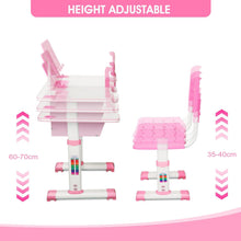 Load image into Gallery viewer, Children's Desk, Height Adjustable Desk Chair, Youth Desk with Chair for Children, Desks for Children with Drawer