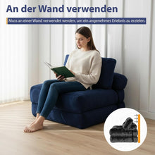 Load image into Gallery viewer, Faltbares Schlafsofa umwandelbarer Schlafsessel mit Kissen, 3-in-1 Sofa Bett , Matratze mit Rückenstütze, tragbarer Stuhl-Bett-Komfortable Bodensofa-Lounge für Schlafzimmer Wohnzimmer