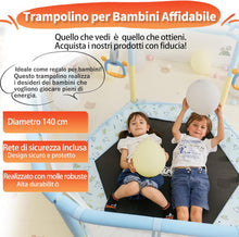 Load image into Gallery viewer, Trampoline d'intérieur avec Filet, Protection des Bords, pour Enfants à partir de 2 Ans – Trampoline de Jardin pour Enfants – Mini Trampoline pour Enfants