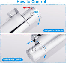 Load image into Gallery viewer, Mitigeur Thermostatique de Douche 1/2 3/4" Mitigeur Thermostatique Robinet Douche Mural Robinet thermostat Chromé Robinet Mélangeur thermostatique pour Salle de Bain