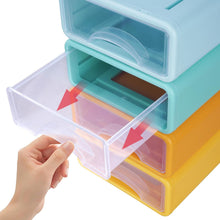 Load image into Gallery viewer, Lot de 4 Boîtes de Rangement Empilables Visible pour le Bureau Systèmes de rangement et les Cosmétiques, Boîte de rangement avec tiroirs visible Caisson individuel