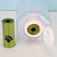 Load image into Gallery viewer, Bouteille d'eau pour Chien 600 ML, Portable Gourde Voyage pour Chien Promenade, Distributeur d'eau Extérieure pour Chien et Chat avec 100 g Récipient de Nourriture et Sac à Caca
