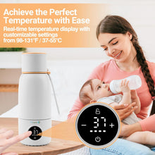 Load image into Gallery viewer, Calentador Recargable de Leche con Dispensador de Fórmula - 17oz/500mL, Rápido Calentamiento, Control Preciso de la Temperatura, Hasta 12 Horas de Calentamiento de Leche con Pantalla LCD