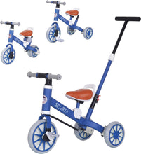 Load image into Gallery viewer, 3-in-1 Tricycle, Tricycle with Push Bar, from 9 Months, Balance Bike and Children's Tricycle, Toddler Bicycle for Boys and Girls, Toddler Tricycle with Parent Sliding Handle, Toddler
