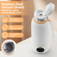 Load image into Gallery viewer, Calentador Recargable de Leche con Dispensador de Fórmula - 17oz/500mL, Rápido Calentamiento, Control Preciso de la Temperatura, Hasta 12 Horas de Calentamiento de Leche con Pantalla LCD
