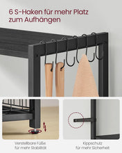 Load image into Gallery viewer, Kitchen Shelf, Standing Shelf with 2 Metal Baskets, Baker's Rack with Hooks and Shelves, Microwave Shelf