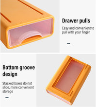 Load image into Gallery viewer, Lot de 4 Boîtes de Rangement Empilables Visible pour le Bureau Systèmes de rangement et les Cosmétiques, Boîte de rangement avec tiroirs visible Caisson individuel