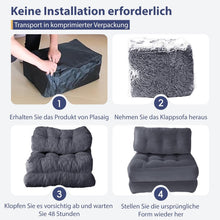 Load image into Gallery viewer, Faltbares Schlafsofa umwandelbarer Schlafsessel mit Kissen, 3-in-1 Sofa Bett , Matratze mit Rückenstütze, tragbarer Stuhl-Bett-Komfortable Bodensofa-Lounge für Schlafzimmer Wohnzimmer