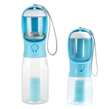 Load image into Gallery viewer, Bouteille d'eau pour Chien 600 ML, Portable Gourde Voyage pour Chien Promenade, Distributeur d'eau Extérieure pour Chien et Chat avec 100 g Récipient de Nourriture et Sac à Caca